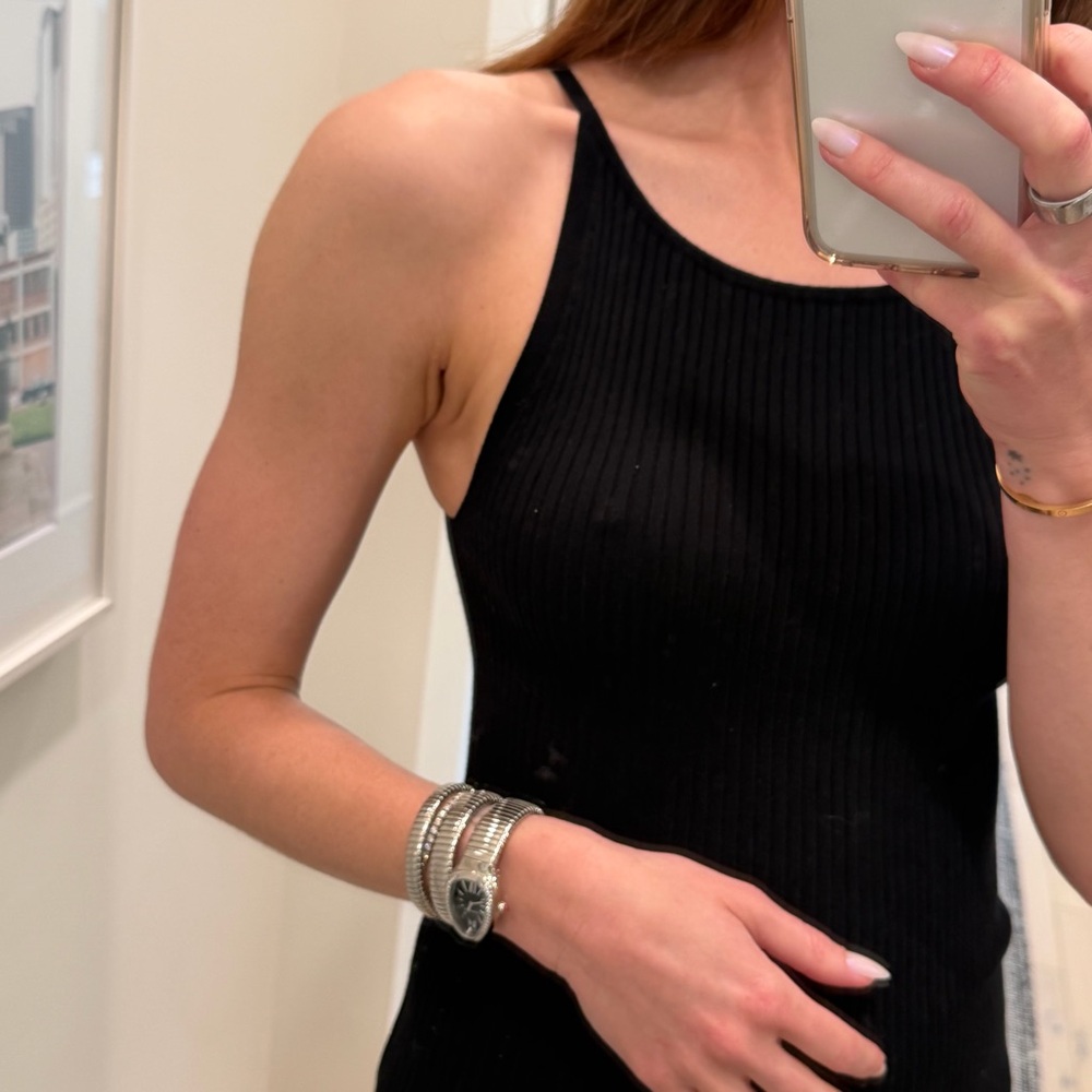 Mango Black Ribbed Dress - Picture 3 of 3